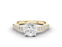 Anemone Round Cut Diamond Accent Ring