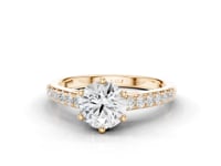 Crocus Round cut Diamond Accent Ring