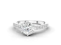 Crocus Round cut Diamond Accent Ring