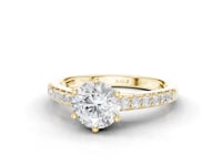 Crocus Round cut Diamond Accent Ring