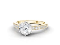 Crocus Round cut Diamond Accent Ring