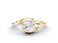Elderflower Round Cut Diamond Rubover Solitaire Ring