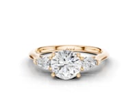 Foxglove Round Cut Diamond Trilogy Ring