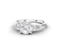 Foxglove Round Cut Diamond Trilogy Ring