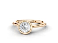 Sage Round Cut Diamond Rubover Solitaire Ring