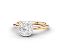 Sage Round Cut Diamond Rubover Solitaire Ring
