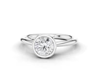 Sage Round Cut Diamond Rubover Solitaire Ring