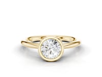 Sage Round Cut Diamond Rubover Solitaire Ring