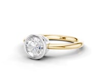 Sage Round Cut Diamond Rubover Solitaire Ring