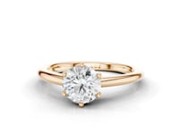 Violet Round Cut Diamond 6 Claw Solitaire Ring