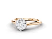 Violet Round Cut Diamond 6 Claw Solitaire Ring