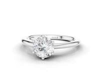 Violet Round Cut Diamond 6 Claw Solitaire Ring