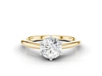Violet Round Cut Diamond 6 Claw Solitaire Ring