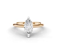 Camellia Marquise Cut Diamond Solitaire Ring With Hidden Stone