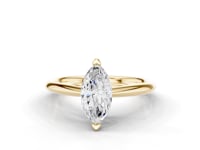 Camellia Marquise Cut Diamond Solitaire Ring With Hidden Stone