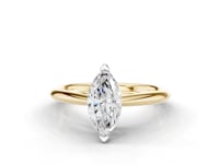 Camellia Marquise Cut Diamond Solitaire Ring With Hidden Stone