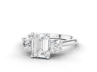Forget-Me-Not Emerald Cut Diamond Trilogy Ring