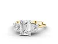Forget-Me-Not Emerald Cut Diamond Trilogy Ring