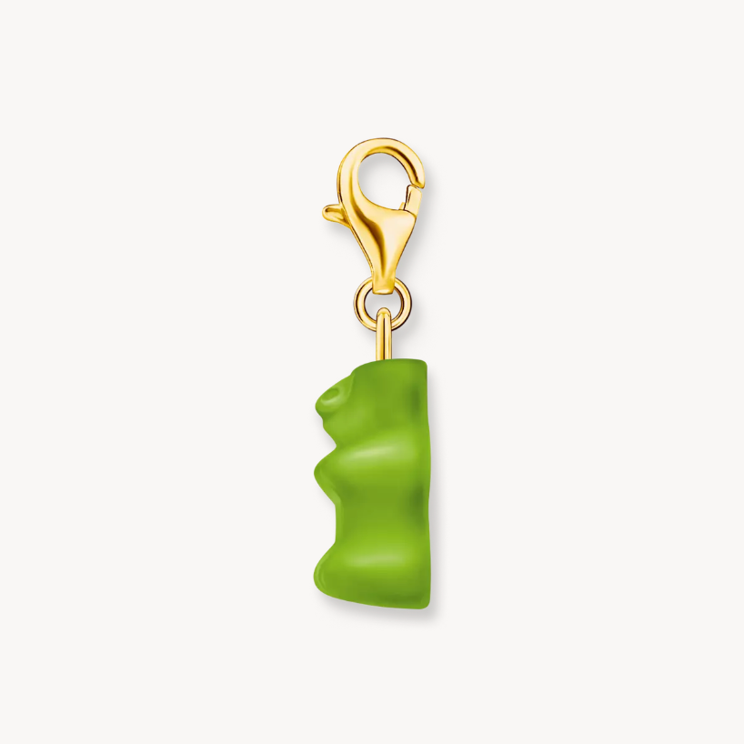 Thomas Sabo Gold Plated Sterling Silver Green Haribo GoldBear Charm