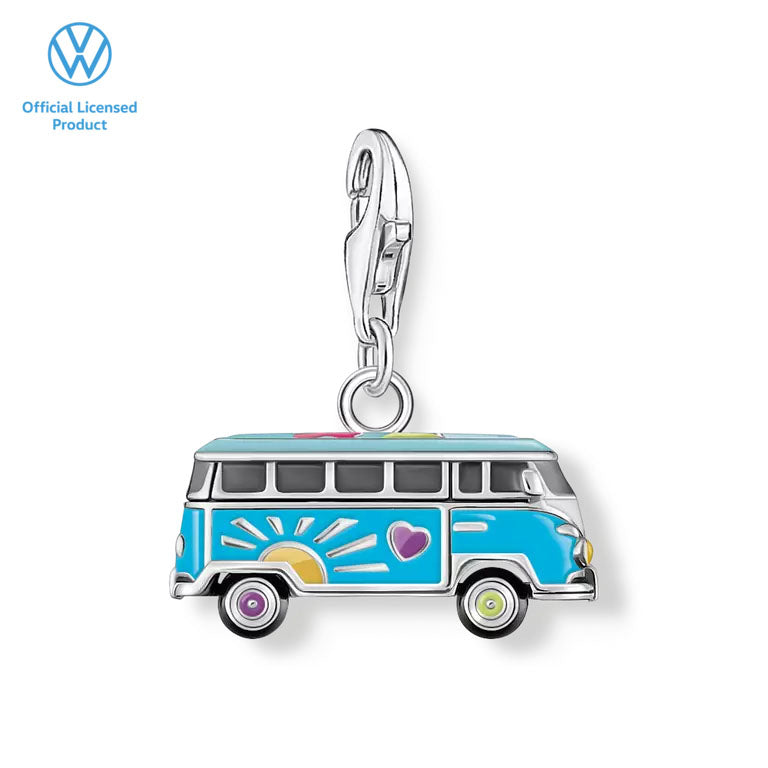 Thomas Sabo Sterling Silver Volkswagen Blue Hippie Bus Charm Pendant