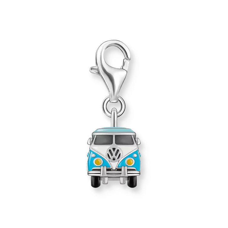 Thomas Sabo Sterling Silver Volkswagen Blue Hippie Bus Charm Pendant