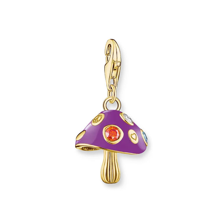 Thomas Sabo Gold Plated Fly Agaric Mushroom Charm Pendant