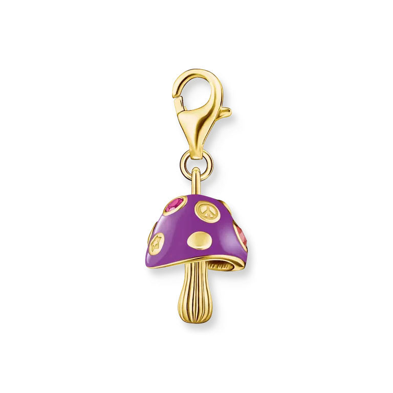 Thomas Sabo Gold Plated Fly Agaric Mushroom Charm Pendant