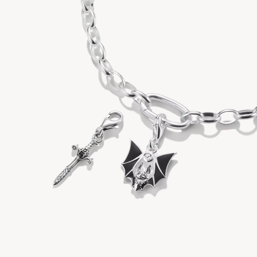 Thomas Sabo Sterling Silver Enamel Bat Charm