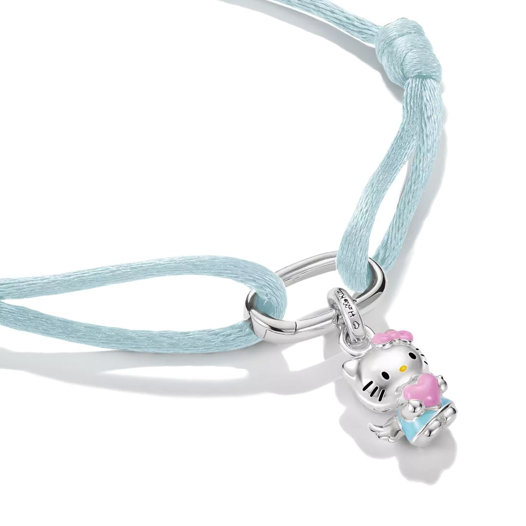 Thomas Sabo Hello Kitty Blue Textile Bracelet with Angel Charm