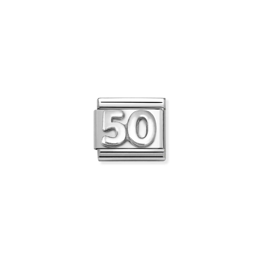 Nomination Number 50 Sterling Silver and Stainless Steel Composable Charm