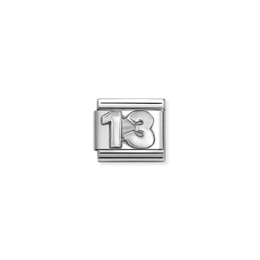 Nomination Number 13 Sterling Silver and Stainless Steel Composable Charm