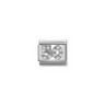 Nomination Number 50 with CZ Sterling Silver and Stainless Steel Composable Charm