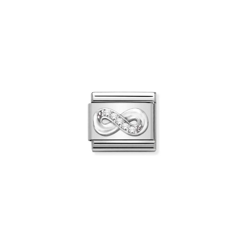 Nomination Infinity with CZ Sterling Silver and Stainless Steel Composable Charm