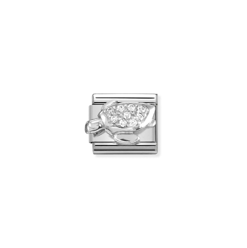 Nomination Sea Turtle with CZ Sterling Silver and Stainless Steel Composable Charm