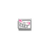 Nomination Pink Butterfly with CZ Sterling Silver and Stainless Steel Composable Charm
