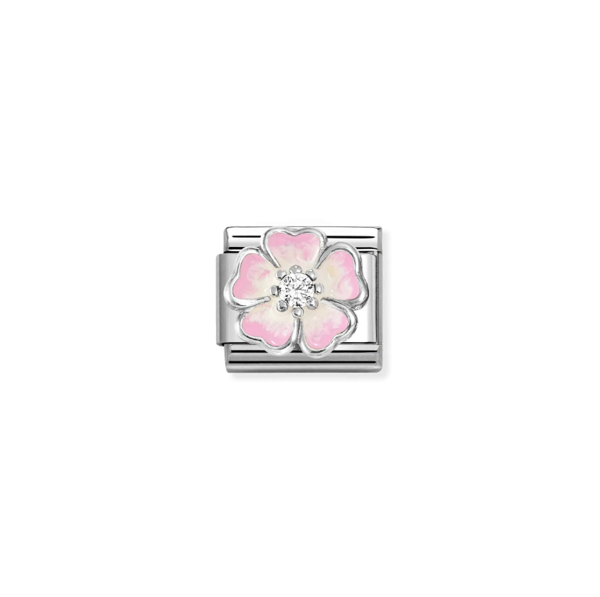Nomination Flower Pink Fade Sterling Silver and Stainless Steel Composable Charm