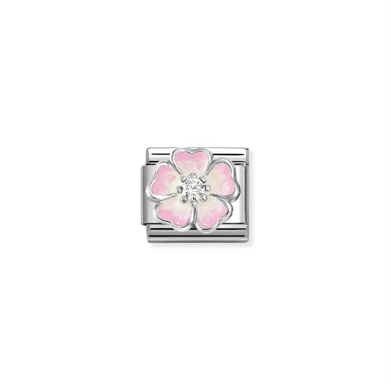 Nomination Flower Pink Fade Sterling Silver and Stainless Steel Composable Charm