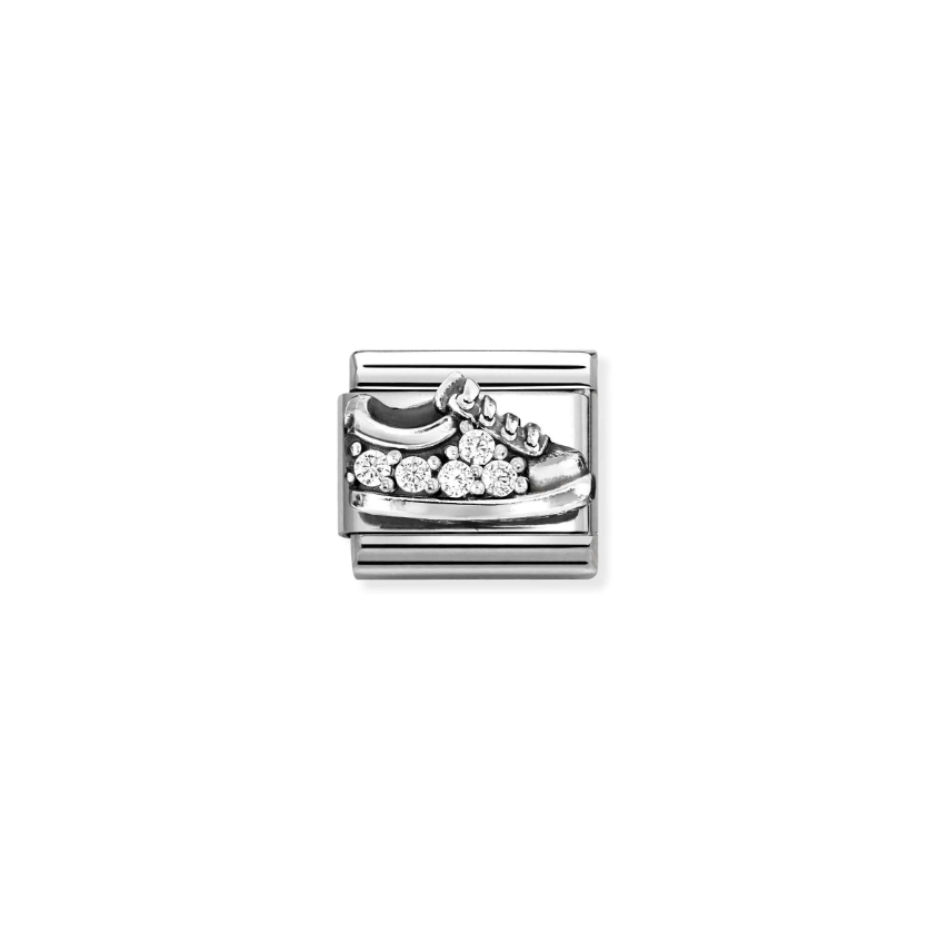 Nomination Sneaker with CZ Sterling Silver and Stainless Steel Composable Charm