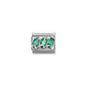 Nomination Green CZ Trilogy  Sterling Silver and Stainless Steel Composable Charm