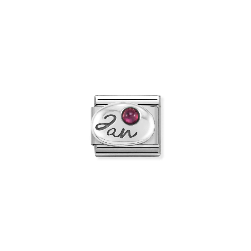 Nomination January Garnet Sterling Silver and Stainless Steel Composable Charm
