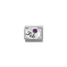 Nomination February Amethyst Sterling Silver and Stainless Steel Composable Charm