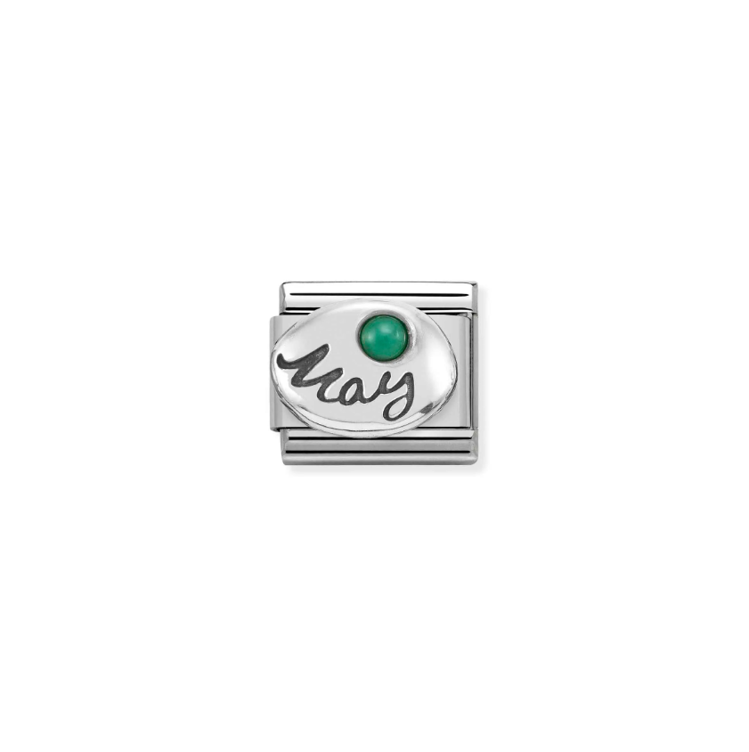 Nomination May Emerald Sterling Silver and Stainless Steel Composable Charm
