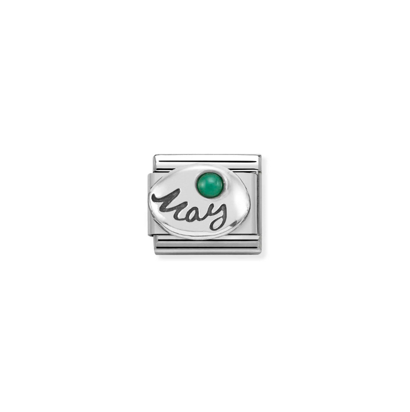 Nomination May Emerald Sterling Silver and Stainless Steel Composable Charm