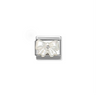 Nomination White Mother of Pearl Bow Sterling Silver and Stainless Steel Composable Charm