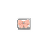 Nomination Pink Resin Bow Sterling Silver and Stainless Steel Composable Charm