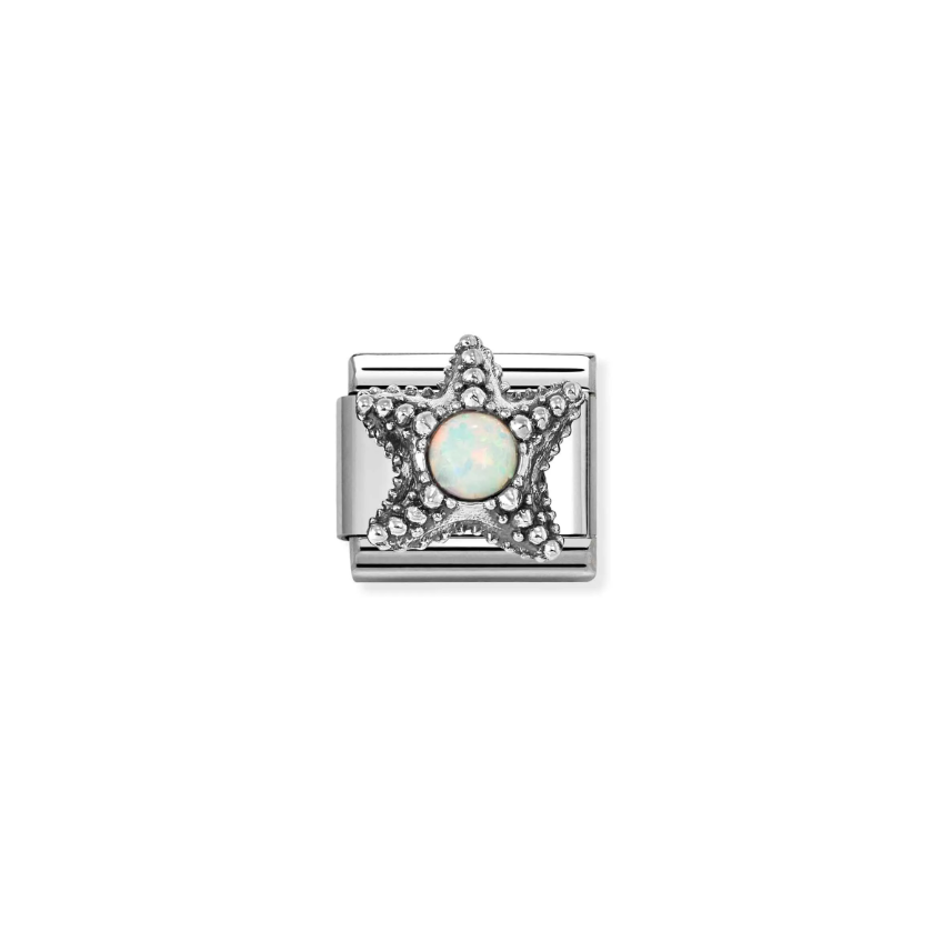 Nomination Starfish with White Opal Sterling Silver and Stainless Steel Composable Charm