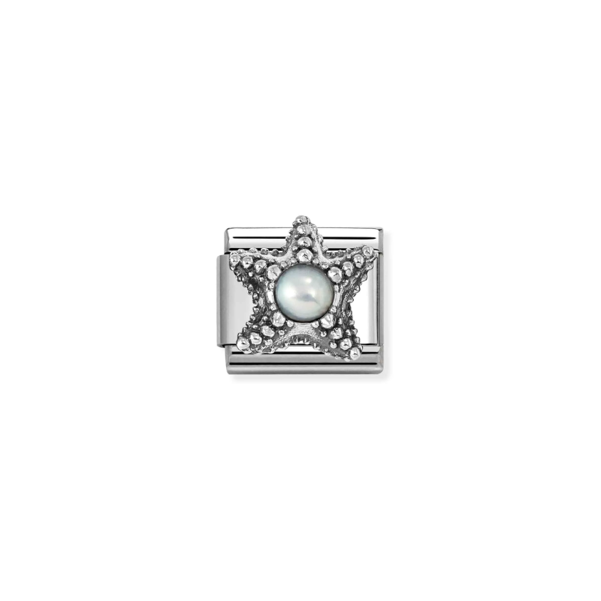Nomination Starfish with Pearl Sterling Silver and Stainless Steel Composable Charm