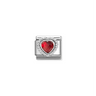Nomination Red CZ Heart Sterling Silver and Stainless Steel Composable Charm
