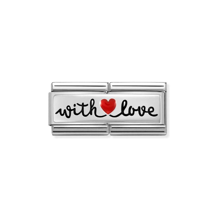 Nomination 'With Love' Double Sterling Silver and Stainless Steel Composable Charm