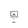 Nomination Pink Cocktail with CZ Sterling Silver and Stainless Steel Composable Charm